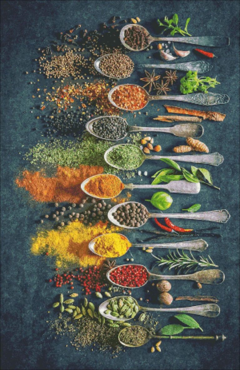 Variété d'épices et d'herbes